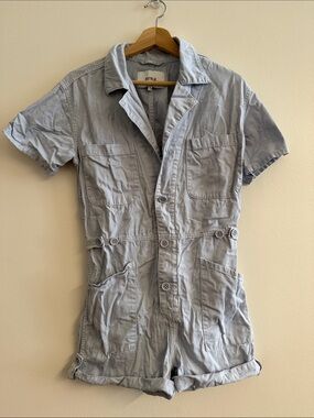 pistola Light Gray Short Sleeve Utility Romper